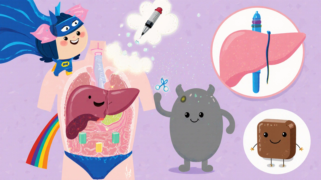 Saxagliptin superhero blocks DPP‑4 while insulin clouds rise from the pancreas.