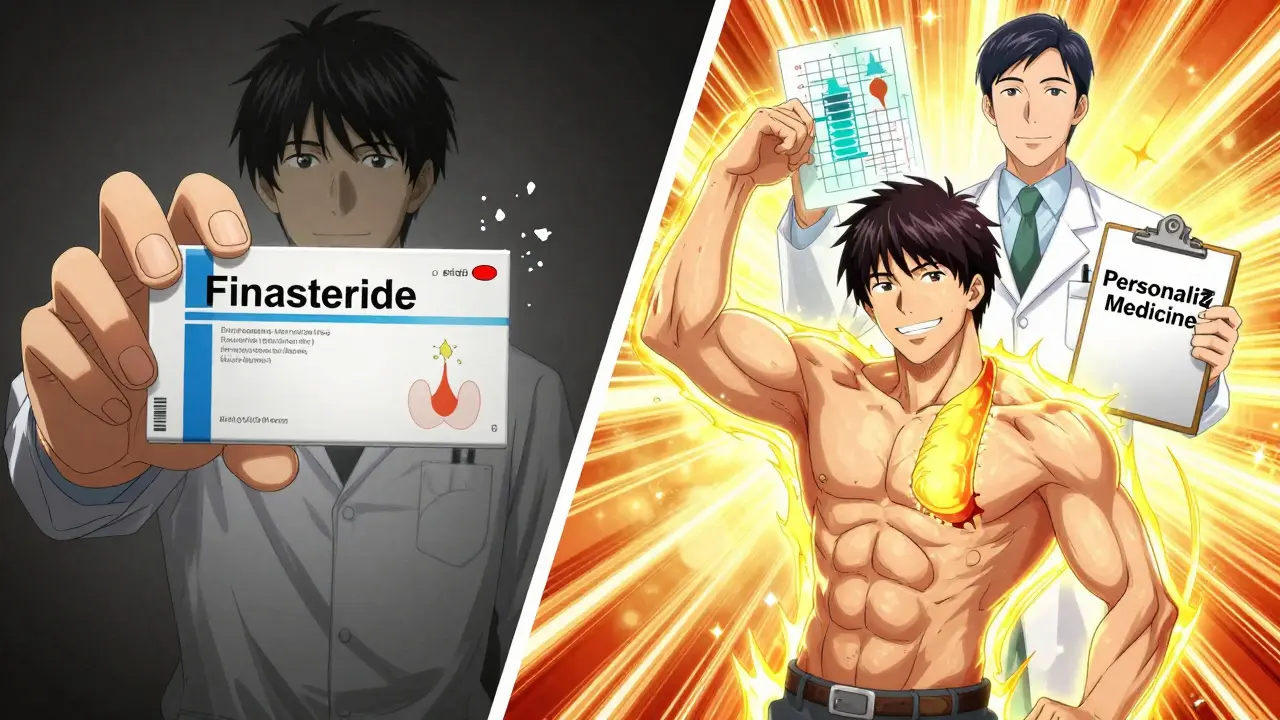 A man before and after switching medications, showing loss and restoration of sexual health.