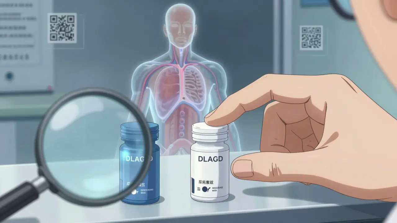 Two different generic pills side by side, with a visual representation of their absorption differences in the body.