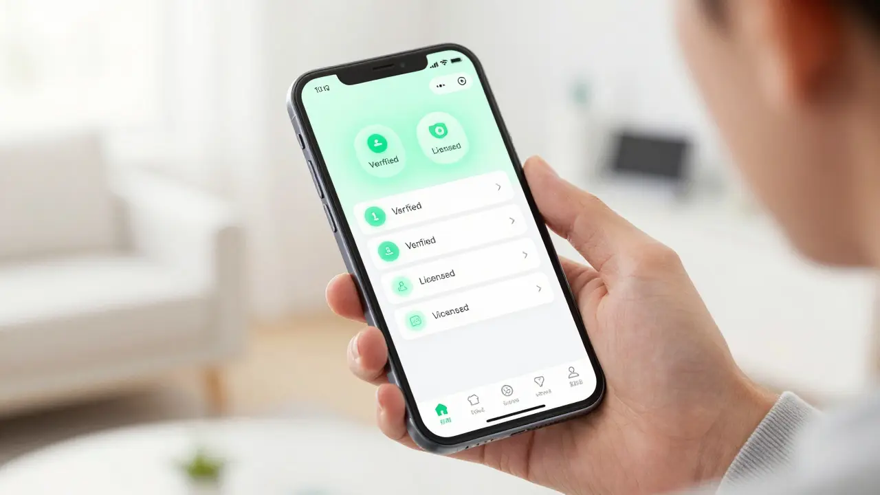 Close-up of a smartphone showing a verified pharmacy app in anime style